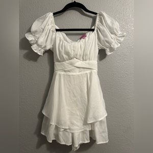 Jane puff sleeve tiered romper